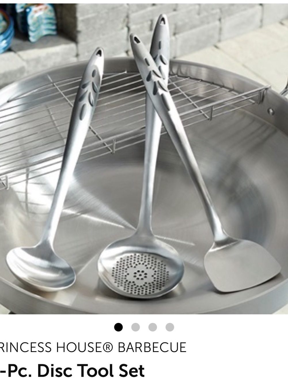 Princess House Silver Stainless Steel 3-Piece Barbecue Tool Set